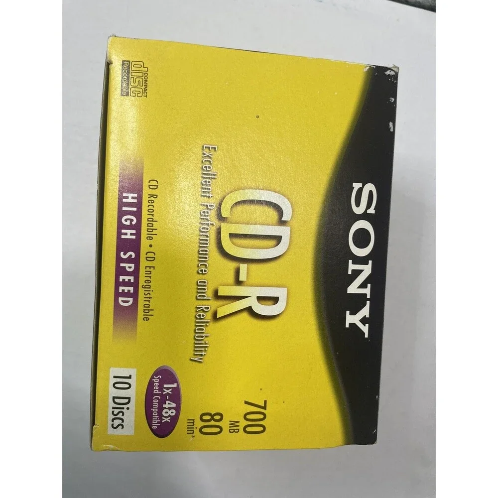 SONY CD-R, 10 Pack w Slim Jewel Cases, 70 MB, 80 Min, Recordable , High Speed
